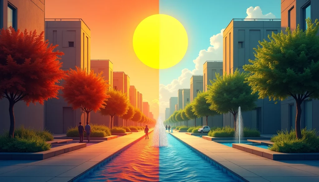 aménagement extérieur et chaleur urbaine